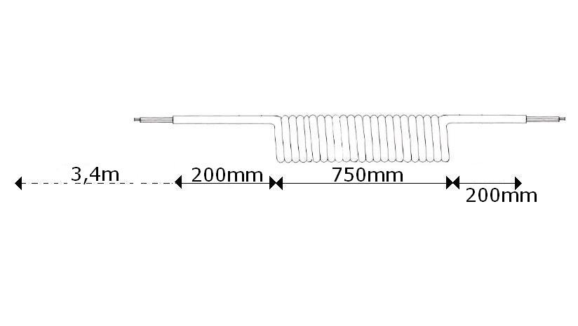 Spiraalkabel 5-aderig 0,25 mm² (750 mm)